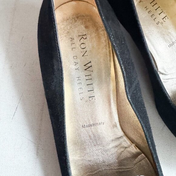 Ron White All Day Heels Black Suede Floral Loafers 37 - Picture 3 of 7